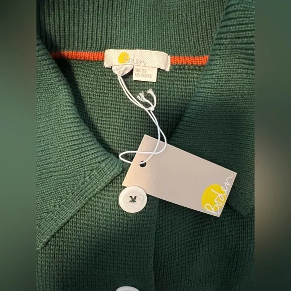 NWT 20/22 Boden Emily Wool Blend Cardigan Hunter Green - Picture 6 of 8